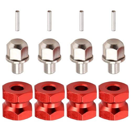 Blmirror 4 Stück 12 mm Sechskant-Radnaben-Antriebsadapter, 12 mm Verlängerungs-Kombinationskupplung für 1/10 RC Car Crawler SCX10 D90, Rot Blmirror 4 Stück 12 mm Sechskant-Radnaben-Antriebsadapter, 12 mm Verlängerungs-Kombinationskupplung für 1/10 RC Car Crawler SCX10 D90, Rot von Blmirror