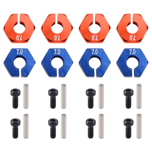 Blmirror 4 Stück Aluminium 7 mm Dickes Rad Sechskant 12 mm Antriebsnabe mit Stiften Schrauben für RC Car Crawler Trucks Slash Blmirror 4 Stück Aluminium 7 mm Dickes Rad Sechskant 12 mm Antriebsnabe mit Stiften Schrauben für RC Car Crawler Trucks Slash von Blmirror