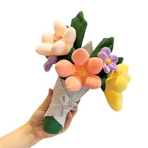 Blmirror Buntes Handgebundenes Blumenstrauß-Plüschtier - Weicher Pflanzenanhänger in Blumenform, Gemütliche Raumdekoration, Rosa Blmirror Buntes Handgebundenes Blumenstrauß-Plüschtier - Weicher Pflanzenanhänger in Blumenform, Gemütliche Raumdekoration, Rosa von Blmirror