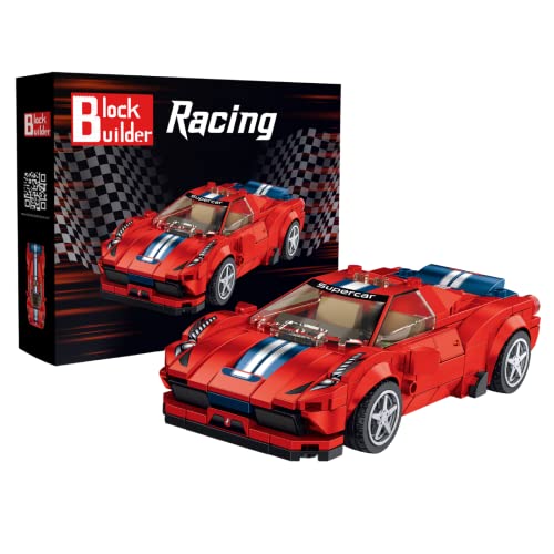 Block Builder Ferrari F8 Rennwagen Baustein-Set (306 Teile) Rennwagen Bausteine für Kinder und Erwachsene von Block Builder