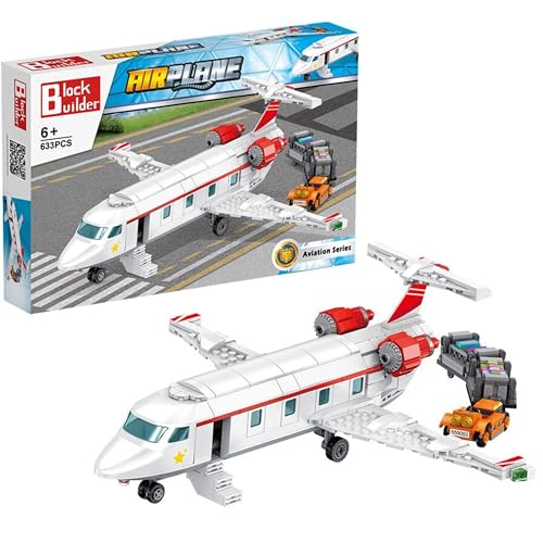 Block Builder Flugzeugbaustein-Set (633 Teile) Luftfahrt-Serie Bausteine für Kinder und Erwachsene von Block Builder