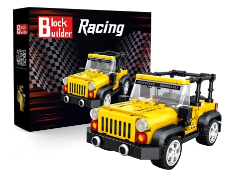 Block Builder Jeep Wrangler Auto Bausteine Set (242 Stück) Rennwagen Bausteine für Kinder und Erwachsene von Block Builder