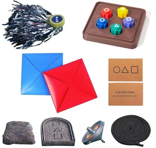 BlockPro Gonggi Korean Game Gongi Pack, Folk Dice Stone Catching Game Jebi Kicks, Gong-gi, Biseokchigi, Paeng-y, DDAKJI, Hand Auge Koordination Training Spielzeug (All Game Set) von BlockPro