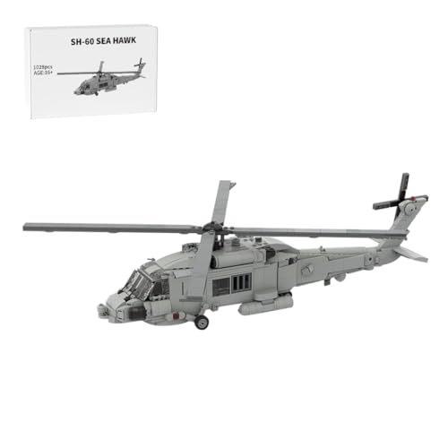 BlocteckToy Hubschrauber Modell Bausteine Set, 1028 Teile SH-60 MOC Militärische Helikopter im Maßstab 1:35, Klemmbausteine Konstruktionsspielzeug, Kompatibel mit Großen Marken, MOC-206841 BlocteckToy Hubschrauber Modell Bausteine Set, 1028 Teile SH-60 MOC Militärische Helikopter im Maßstab 1:35, Klemmbausteine Konstruktionsspielzeug, Kompatibel mit Großen Marken, MOC-206841 von BlocteckToy