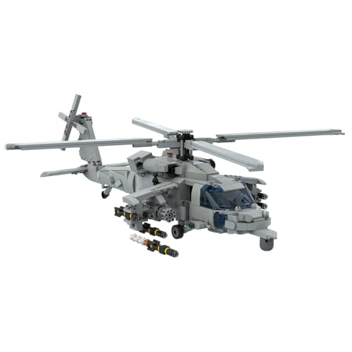 BlocteckToy Hubschrauber Modell Bausteine Set, 1151 PCS MH-60S MOC Militärische Helikopter Klemmbausteine Konstruktionsspielzeug with Foldable Rotors, Kompatibel mit Großen Marken BlocteckToy Hubschrauber Modell Bausteine Set, 1151 PCS MH-60S MOC Militärische Helikopter Klemmbausteine Konstruktionsspielzeug with Foldable Rotors, Kompatibel mit Großen Marken von BlocteckToy