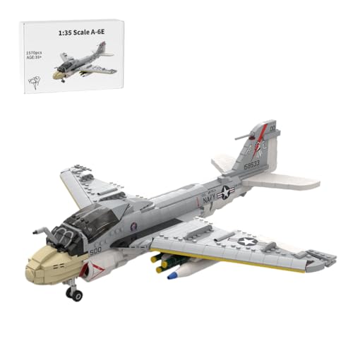 BlocteckToy Kampfjet Militärflugzeug Modell, A-6E SkyWarrior Elektronische Aufklärung, 157 Teile 1/35 Maßstab, Display-Modell für Erwachsene, MOC-130722 BlocteckToy Kampfjet Militärflugzeug Modell, A-6E SkyWarrior Elektronische Aufklärung, 157 Teile 1/35 Maßstab, Display-Modell für Erwachsene, MOC-130722 von BlocteckToy