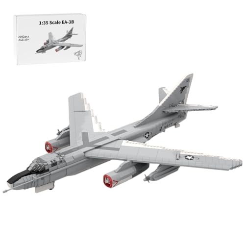BlocteckToy Kampfjet Militärflugzeug Modell, EA-3B SkyWarrior Elektronische Aufklärung, 2092 Teile 1/35 Maßstab, Display-Modell für Erwachsene, MOC-151490 BlocteckToy Kampfjet Militärflugzeug Modell, EA-3B SkyWarrior Elektronische Aufklärung, 2092 Teile 1/35 Maßstab, Display-Modell für Erwachsene, MOC-151490 von BlocteckToy