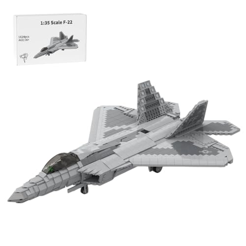 BlocteckToy Kampfjet Militärflugzeug Modell, F-22 SkyWarrior Elektronische Aufklärung, 1624 Teile 1/35 Maßstab, Display-Modell für Erwachsene, MOC-105520 BlocteckToy Kampfjet Militärflugzeug Modell, F-22 SkyWarrior Elektronische Aufklärung, 1624 Teile 1/35 Maßstab, Display-Modell für Erwachsene, MOC-105520 von BlocteckToy