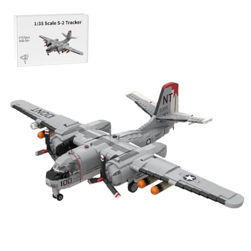 BlocteckToy Kampfjet Militärflugzeug Modell, S-2 SkyWarrior Elektronische Aufklärung, 1757 Teile 1/35 Maßstab, Display-Modell für Erwachsene, MOC-143540 BlocteckToy Kampfjet Militärflugzeug Modell, S-2 SkyWarrior Elektronische Aufklärung, 1757 Teile 1/35 Maßstab, Display-Modell für Erwachsene, MOC-143540 von BlocteckToy