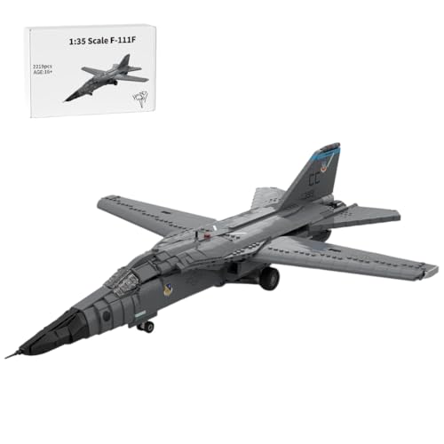 BlocteckToy Kampfjet Modell Bausteine Set, 2219 Teile F-111F Aardvark Combat Aircraft MOC Militärische Klemmbausteine Konstruktionsspielzeug, Kompatibel mit Großen Marken, MOC-217346 BlocteckToy Kampfjet Modell Bausteine Set, 2219 Teile F-111F Aardvark Combat Aircraft MOC Militärische Klemmbausteine Konstruktionsspielzeug, Kompatibel mit Großen Marken, MOC-217346 von BlocteckToy