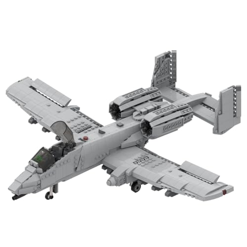 BlocteckToy Klemmbausteine A-10 Thunderbolt II Kampfflugzeuge Modell, 1224 Teile Technik Militär Flugzeug MOC Bausteine Modell, MOC-46317 von BlocteckToy