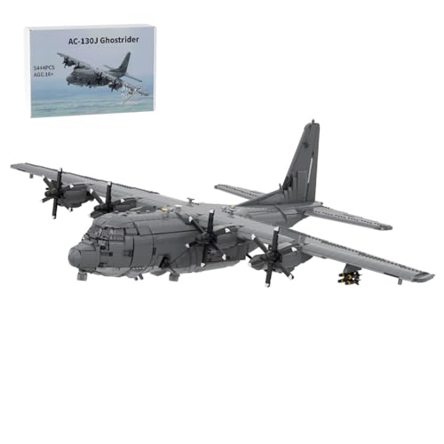 BlocteckToy Klemmbausteine AC-130J Ghostrider Kampfflugzeug Modell, 5444 Teile 1/35 Maßstab Großes Militär Flugzeug Modell Set, MOC-217633 (Dynamische Version) von BlocteckToy