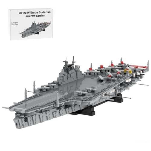 BlocteckToy Klemmbausteine Kriegsschiff Modell, 2200 Teile Flugzeugträger Heinz Wilhelm Guderian MOC Militär Technik Groß Schiff Set BlocteckToy Klemmbausteine Kriegsschiff Modell, 2200 Teile Flugzeugträger Heinz Wilhelm Guderian MOC Militär Technik Groß Schiff Set von BlocteckToy