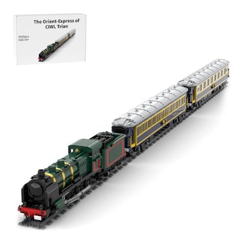 BlocteckToy Klemmbausteine Train, Orient Express Zug Bauklötze Set - Luxus Replik Modell Lokomotive Set Eisenbahn Bauspielzeug, Sammler Display Kompatibel mit Großen Marken (3455PCS) von BlocteckToy