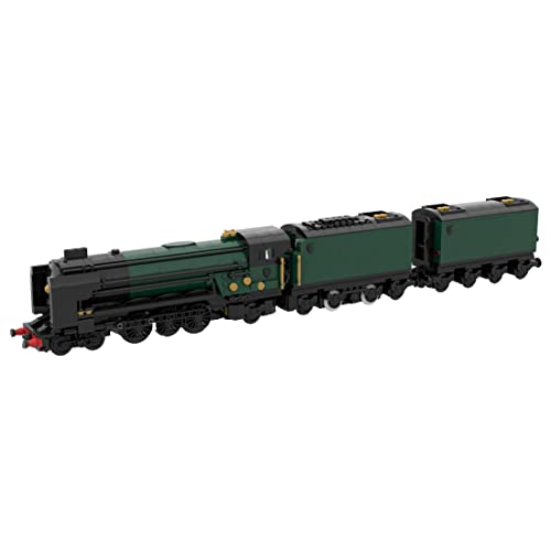 BlocteckToy Klemmbausteine Zug, Smaragdnacht Klasse A2 Lokomotive Bauklötze MOC Set, Geschenk für Erwachsene und Jungen, MOC-34786 (1470PCS) von BlocteckToy