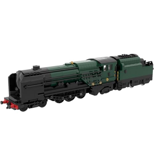 BlocteckToy Klemmbausteine Zug, Smaragdnacht Klasse A3-A Lokomotive Set Eisenbahn Bauspielzeug, Geschenk für Erwachsene und Jungen (1325PCS) von BlocteckToy