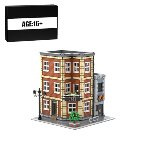 BlocteckToy MOC Klemmbausteine Abteilung Stadtnachrichten Modell, 3524 Teile Architecture Haus Modulare Gebäude Set, MOC-106561 von BlocteckToy