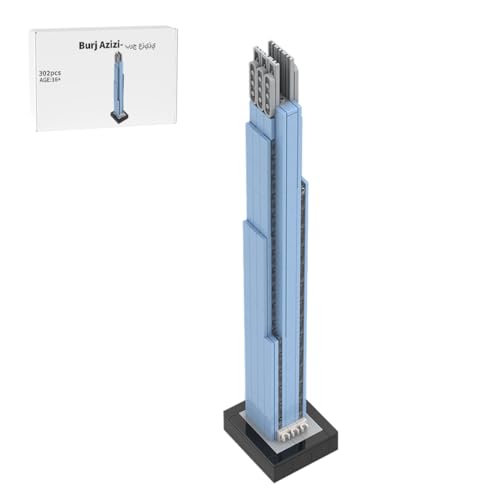 BlocteckToy MOC Klemmbausteine Burj Azizi Modell, 302 Teile Architecture Turm WeltberüHmtes Gebäude Set, MOC-208773 von BlocteckToy