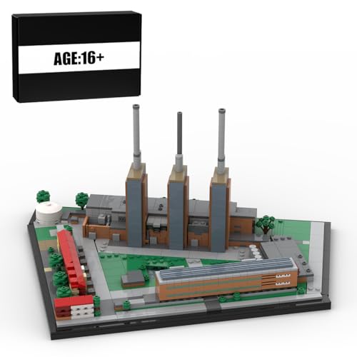 BlocteckToy MOC Klemmbausteine Deutschland Wärmekraftwerk Linden Modell, 1544 Teile Groß Architecture Straßenszene Haus Modulare Gebäude Set, MOC-176185 von BlocteckToy