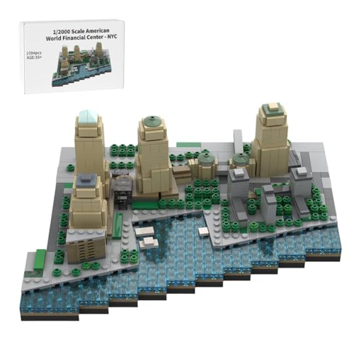 BlocteckToy MOC Klemmbausteine Finanzviertels Gebäude, 1094 Teile Gebäude im amerikanischen Finanzviertel Bausatz im Maßstab 1:2000, Ideale Sammlerstücke und Geschenke für Enthusiasten, MOC-156806 von BlocteckToy