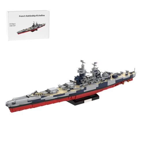 BlocteckToy MOC Klemmbausteine Kriegsschiff Modell, 2979 Teile 1/300 WWII Französisches Schlachtschiff Richelieu, Militär Technik Groß Schiff Set BlocteckToy MOC Klemmbausteine Kriegsschiff Modell, 2979 Teile 1/300 WWII Französisches Schlachtschiff Richelieu, Militär Technik Groß Schiff Set von BlocteckToy