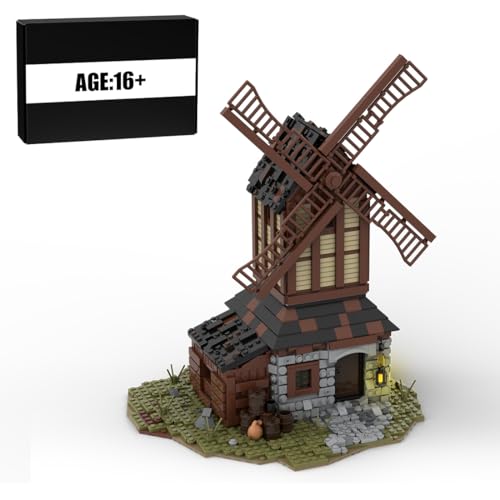 BlocteckToy MOC Klemmbausteine Mittelalterliche Mühle Modul eines großen Dorfes Thema Modell, 1680Teile Mittelalterliches Dorf Gebäude Set, MOC-76464 BlocteckToy MOC Klemmbausteine Mittelalterliche Mühle Modul eines großen Dorfes Thema Modell, 1680Teile Mittelalterliches Dorf Gebäude Set, MOC-76464 von BlocteckToy