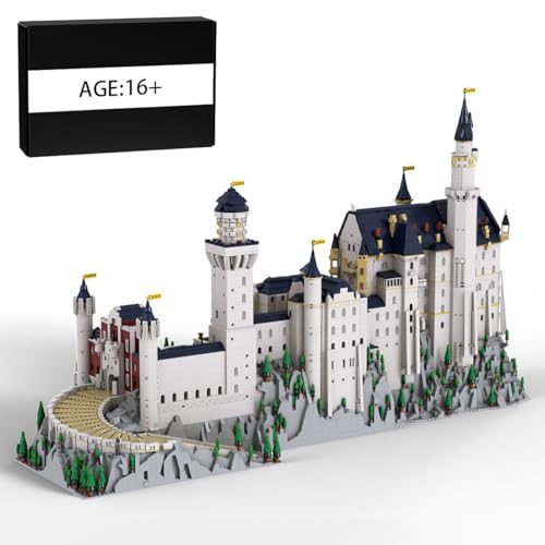 BlocteckToy MOC Klemmbausteine Neuschwanstein Castle Modell, 13028 Teile 1/350 Groß Architecture Burg Gebäude Set von BlocteckToy