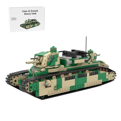 BlocteckToy Militär Panzer Bausteine Modell, 1202 Teile 1/35 Char 2C Französischer Schwere Panzer Spielzeug Bausatz Geschenk für Jugend Erwachsene, Klemmbausteine Technik Militär Fahrzeug BlocteckToy Militär Panzer Bausteine Modell, 1202 Teile 1/35 Char 2C Französischer Schwere Panzer Spielzeug Bausatz Geschenk für Jugend Erwachsene, Klemmbausteine Technik Militär Fahrzeug von BlocteckToy