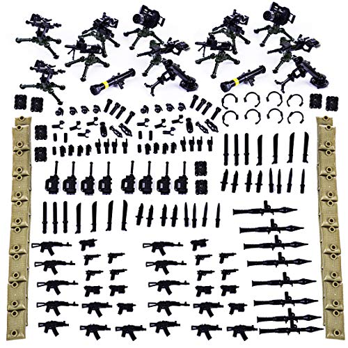 BlocteckToy Militär Waffen Set für Figuren, Polizei - 192 Stück Custom Figuren SWAT Team Mittelalterliches Waffen Zubehör Paket- Kompatibel mit Großen Marken Bausteinen BlocteckToy Militär Waffen Set für Figuren, Polizei - 192 Stück Custom Figuren SWAT Team Mittelalterliches Waffen Zubehör Paket- Kompatibel mit Großen Marken Bausteinen von BlocteckToy