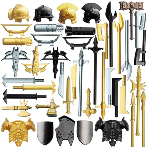 BlocteckToy Militär Waffen Set für Figuren, Polizei - 50 Stück Custom Figuren SWAT Team Mittelalterliche Waffe Rüstung Zubehör Paket- Kompatibel mit Großen Marken Bausteinen BlocteckToy Militär Waffen Set für Figuren, Polizei - 50 Stück Custom Figuren SWAT Team Mittelalterliche Waffe Rüstung Zubehör Paket- Kompatibel mit Großen Marken Bausteinen von BlocteckToy