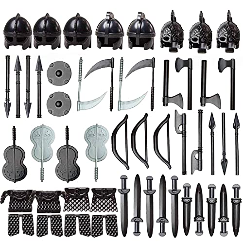 BlocteckToy Militär Waffen Set für Figuren, Polizei - 51 Stück Custom Figuren SWAT Team Mittelalterliches Altes Rom Helme Rüstung Waffen Zubehör Paket- Kompatibel mit Großen Marken Bausteinen BlocteckToy Militär Waffen Set für Figuren, Polizei - 51 Stück Custom Figuren SWAT Team Mittelalterliches Altes Rom Helme Rüstung Waffen Zubehör Paket- Kompatibel mit Großen Marken Bausteinen von BlocteckToy