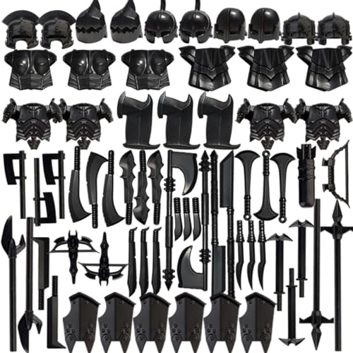 BlocteckToy Militär Waffen Set für Figuren, Polizei - 67 Stück Custom Figuren SWAT Team Mittelalterliche Schilde Schwerter Helme Rüstungen Zubehör Paket- Kompatibel mit Großen Marken Bausteinen BlocteckToy Militär Waffen Set für Figuren, Polizei - 67 Stück Custom Figuren SWAT Team Mittelalterliche Schilde Schwerter Helme Rüstungen Zubehör Paket- Kompatibel mit Großen Marken Bausteinen von BlocteckToy