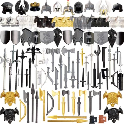 BlocteckToy Militär Waffen Set für Figuren, Polizei - 82 Stück Custom Figuren SWAT Team Mittelalterliches Schilde Schwerter Helme Rüstungen Zubehör Paket- Kompatibel mit Großen Marken Bausteinen BlocteckToy Militär Waffen Set für Figuren, Polizei - 82 Stück Custom Figuren SWAT Team Mittelalterliches Schilde Schwerter Helme Rüstungen Zubehör Paket- Kompatibel mit Großen Marken Bausteinen von BlocteckToy