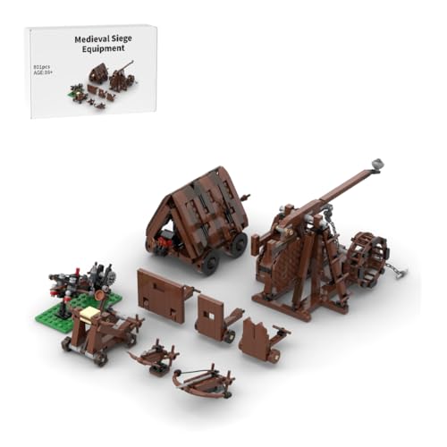 BlocteckToy Mittelalterliche Belagerungsausrüstung Bauklötze 801PCS Katapult Ballista Rammbock Display Modell MOC Set von BlocteckToy