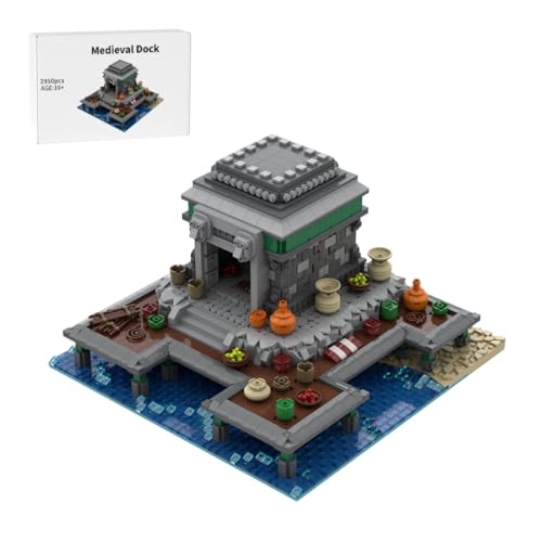 BlocteckToy Mittelalterliche MOC, 2950 Teile DIY Vintage-Dock Klemmbausteine Haus Set, Sammlermodell Geschenk für Erwachsene, MOC-217922 von BlocteckToy