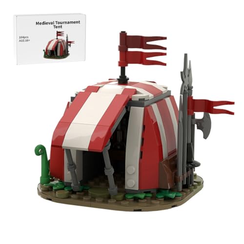 BlocteckToy Mittelalterlicher Bauklötze, 164 Stück Mittelalter Turnierzelt Klemmbausteine Set für Erwachsene und Jugen, MOC-86376 BlocteckToy Mittelalterlicher Bauklötze, 164 Stück Mittelalter Turnierzelt Klemmbausteine Set für Erwachsene und Jugen, MOC-86376 von BlocteckToy