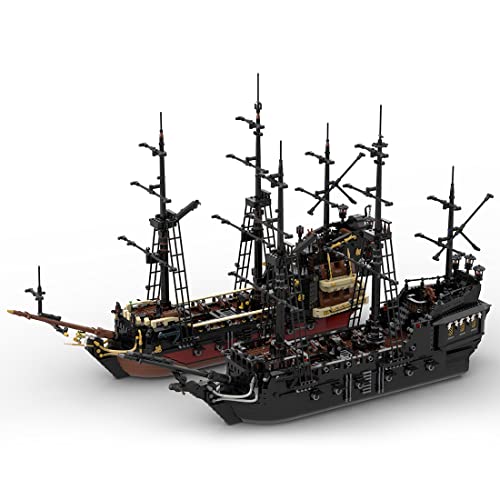 BlocteckToy Mittelalterlicher Bausteine, 3008 Stück Queen Annes Revenge Piraten Geisterschiff Mittelalter Klemmbausteine Set für Erwachsene und Jugen von BlocteckToy