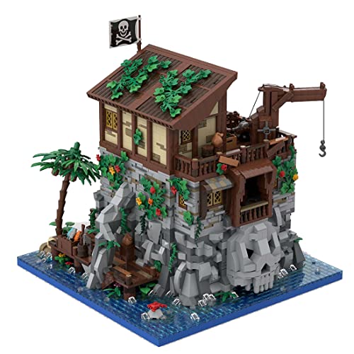 BlocteckToy Mittelalterlicher Burg Bausteine, 5899 Stück Außenposten Modell Piratenthema Mittelalter Klemmbausteine Haus Set für Erwachsene und Jugen, MOC-105796 BlocteckToy Mittelalterlicher Burg Bausteine, 5899 Stück Außenposten Modell Piratenthema Mittelalter Klemmbausteine Haus Set für Erwachsene und Jugen, MOC-105796 von BlocteckToy