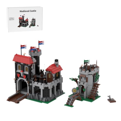 BlocteckToy Mittelalterlicher Burg Bausteine, Mittelalter Burg Bauklötze MOC Set für Erwachsene und Jugendliche, MOC-116972 (1066PCS) von BlocteckToy