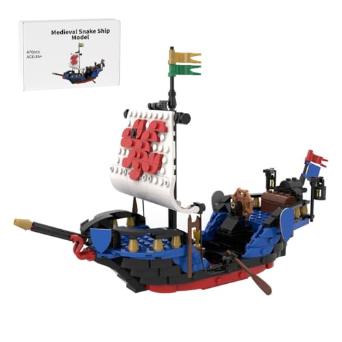 BlocteckToy Mittelalterlicher Schiff Bausteine, 470 Stück Schlangenschiff Modellbauklötze Klemmbausteine Set für Erwachsene und Jugen, MOC-111471 BlocteckToy Mittelalterlicher Schiff Bausteine, 470 Stück Schlangenschiff Modellbauklötze Klemmbausteine Set für Erwachsene und Jugen, MOC-111471 von BlocteckToy
