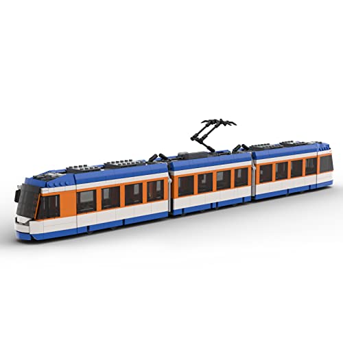 BlocteckToy Straßenbahn Bausteine Set, ST 14-2 Modell Kleinteilige Bausteine, Sammlerstück Kompatibel mit Großen Marken, MOC-56766 (1582 Teile) von BlocteckToy