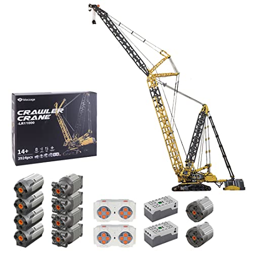 BlocteckToy Technik Kran Klemmbausteine, 3927 Teile Kran LR 11000 Bagger Raupenkran LKW Geländegängiger Kranwagen MOC Baufahrzeug Bauspielzeug Modell mit 10 Motoren von BlocteckToy