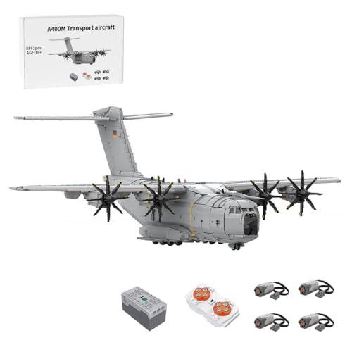 BlocteckToy Technik Transporter Bausteine, 14175 Teile Klemmbausteine A400M Atlas Großes Transportflugzeug Militär Flugzeug Modell Set für Erwachsene von BlocteckToy