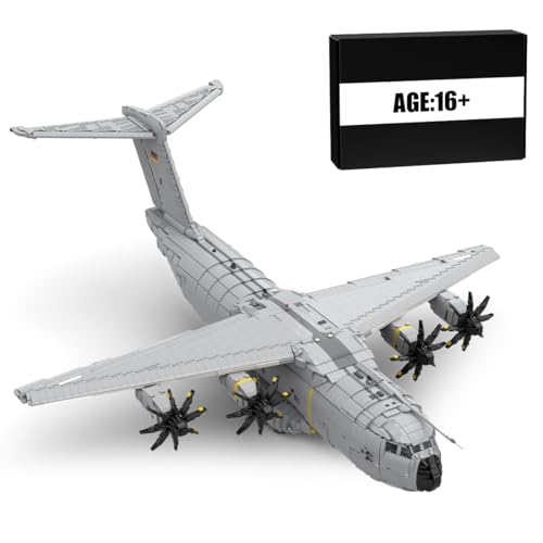 BlocteckToy Technik Transporter Bausteine, 14195 Teile Klemmbausteine A400M Atlas Großes Transportflugzeug Militär Flugzeug Modell Set für Erwachsene von BlocteckToy