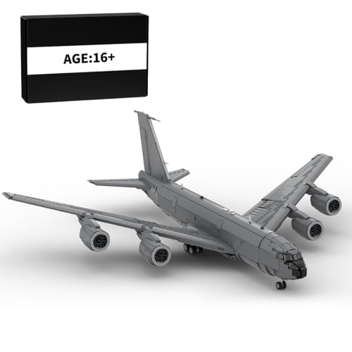 BlocteckToy Technik Transporter Bausteine, 5818 Teile 1/35 Maßstab Klemmbausteine KC-135 Luftbetankungsflugzeug Großes Transportflugzeug Militär Flugzeug Modell, Geschenke für Kinder und Erwachsene von BlocteckToy