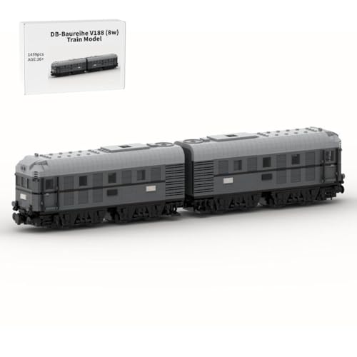 BlocteckToy Technik Zug Eisenbahn Bausteine Set, 1459 Teile MOC DB-Baureihe V188 (8w) Modellbausatz, Klemmbausteine Geschenk für Kinder und Erwachsene, MOC-130611 von BlocteckToy