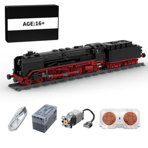 BlocteckToy Zug Bausteine Set, BR 01 Hochsimulations-Retro-Schnellzuglokomotive Modellbausatz, Kompatibel mit Großen Marken, MOC-81348 (1423 Teile) von BlocteckToy