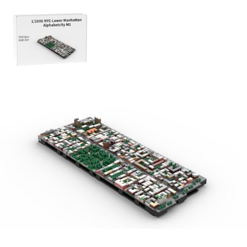 Lower Manhattan Alphabetcity Klemmbausteinen Architektur, 2547 Teile 1/2000 Maßstab Alphabetcity Modul 1 Berühmte Straßenszene Kleinteiliges Bausteinset, Geschenk für Erwachsene Sammlung, MOC-225884 von BlocteckToy