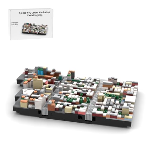 Lower Manhattan Klemmbausteinen Architektur, 1455 Teile 1/2000 Maßstab East Village Modul 1 Berühmte Straßenszene Kleinteiliges Bausteinset, Geschenk für Erwachsene Sammlung Lower Manhattan Klemmbausteinen Architektur, 1455 Teile 1/2000 Maßstab East Village Modul 1 Berühmte Straßenszene Kleinteiliges Bausteinset, Geschenk für Erwachsene Sammlung von BlocteckToy