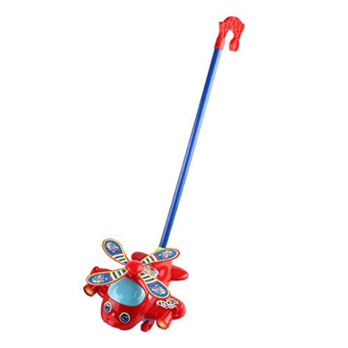 Baby Walking -Spielzeug, Schieben Sie Spielzeug, das Baby -Flugzeug mit langem Griff für Kleinkinder spielt, Schieberziehung von Blogiiup